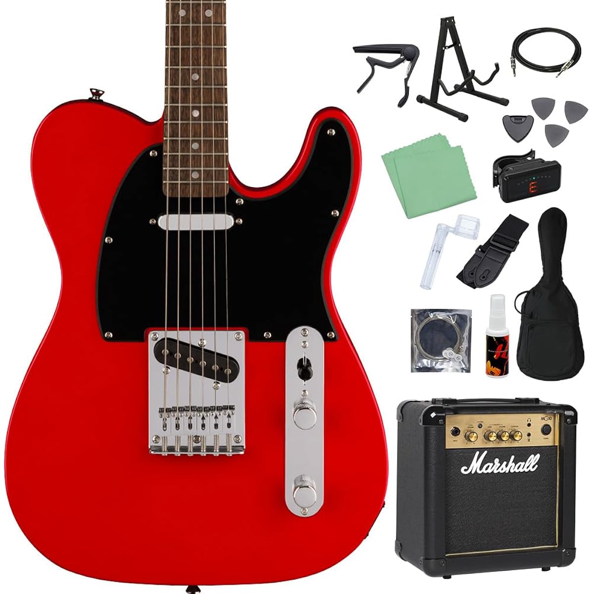 Squier by Fender SONIC TELECASTER Torino Red Electric Guitar Beginner 14-piece Set [Includes MG10] Telecaster Squier/Squier