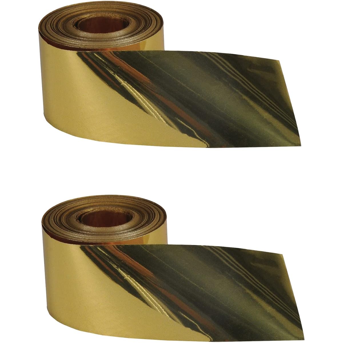 Beistle S55365-GDAZ2 2 Piece Indoor Outdoor Metallic Plastic Birthday Streamers for Weddings, Receptions, Graduation Parties, New Year's Eve Decorations, Gold