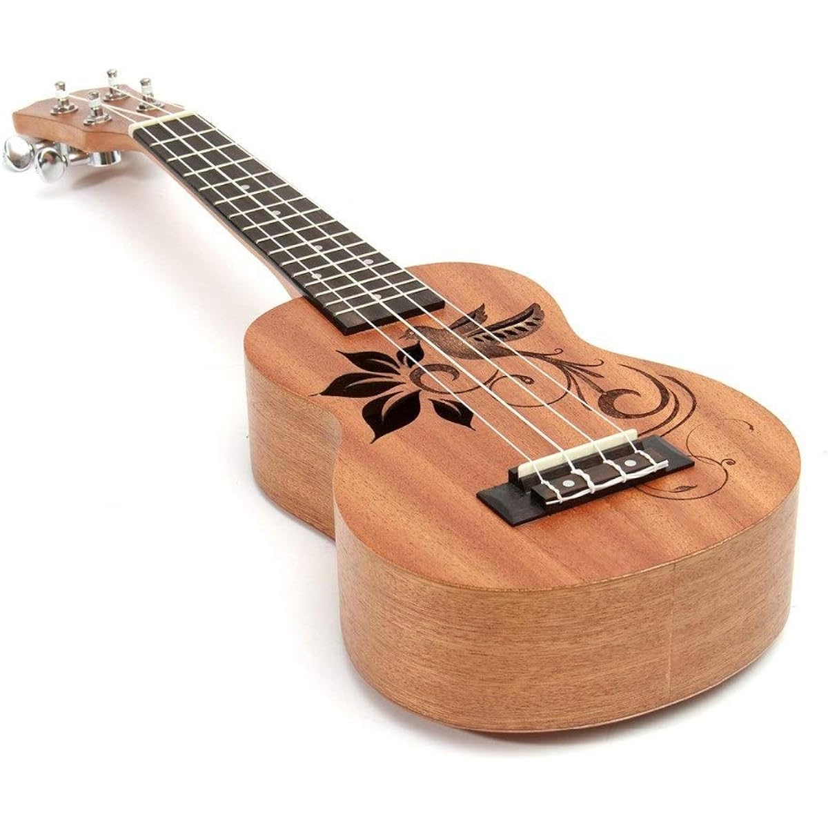 Ukulele 21 Inch Mini Wood Traditional Soprano Ukulele Uke Hawaii Kids Small Guitar with Gig Bag Suitable for Music Lovers (Color: Wood, Size: 21 inches)