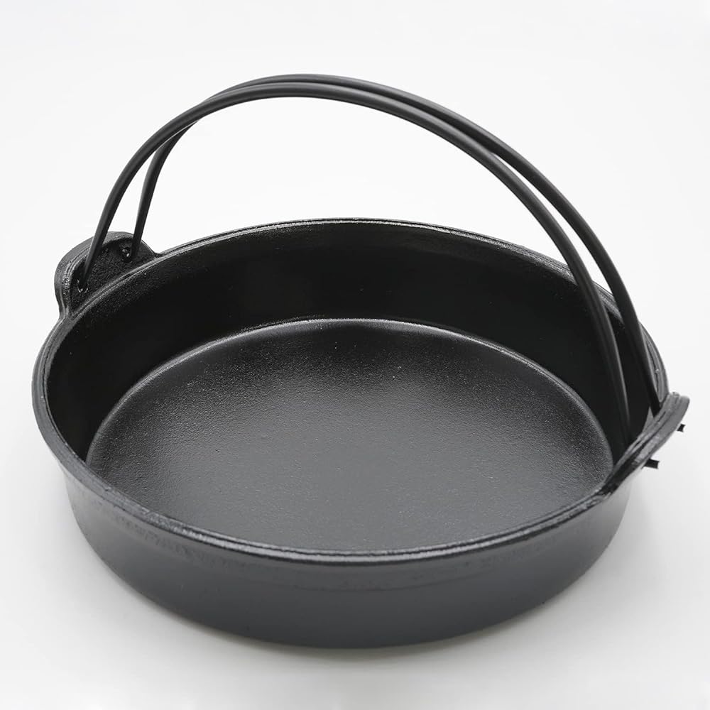 Tonami Shoten Sukiyaki Pot with Crane, Silicone Fluorine Processed, Made in Japan, Aluminum, 24cm, 21240, Black, Outdoor, Camping, Open Fire OK, Repaintable