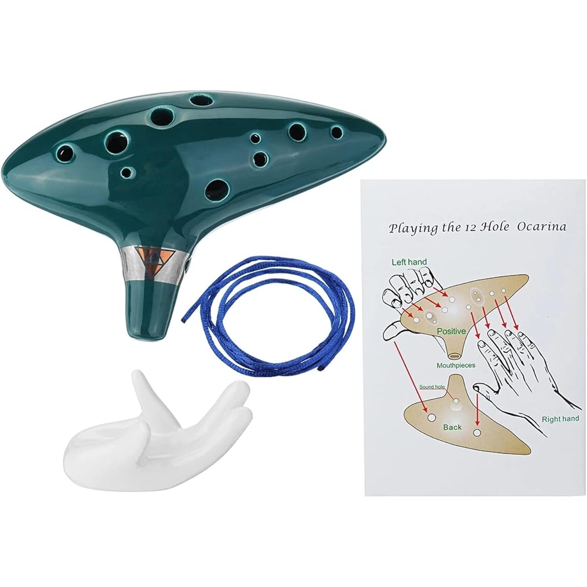 12 Hole Alto C Ceramic Ocarina Wind Instrument with Strap for Beginners Musical Gift Ocarina Instrument (1)