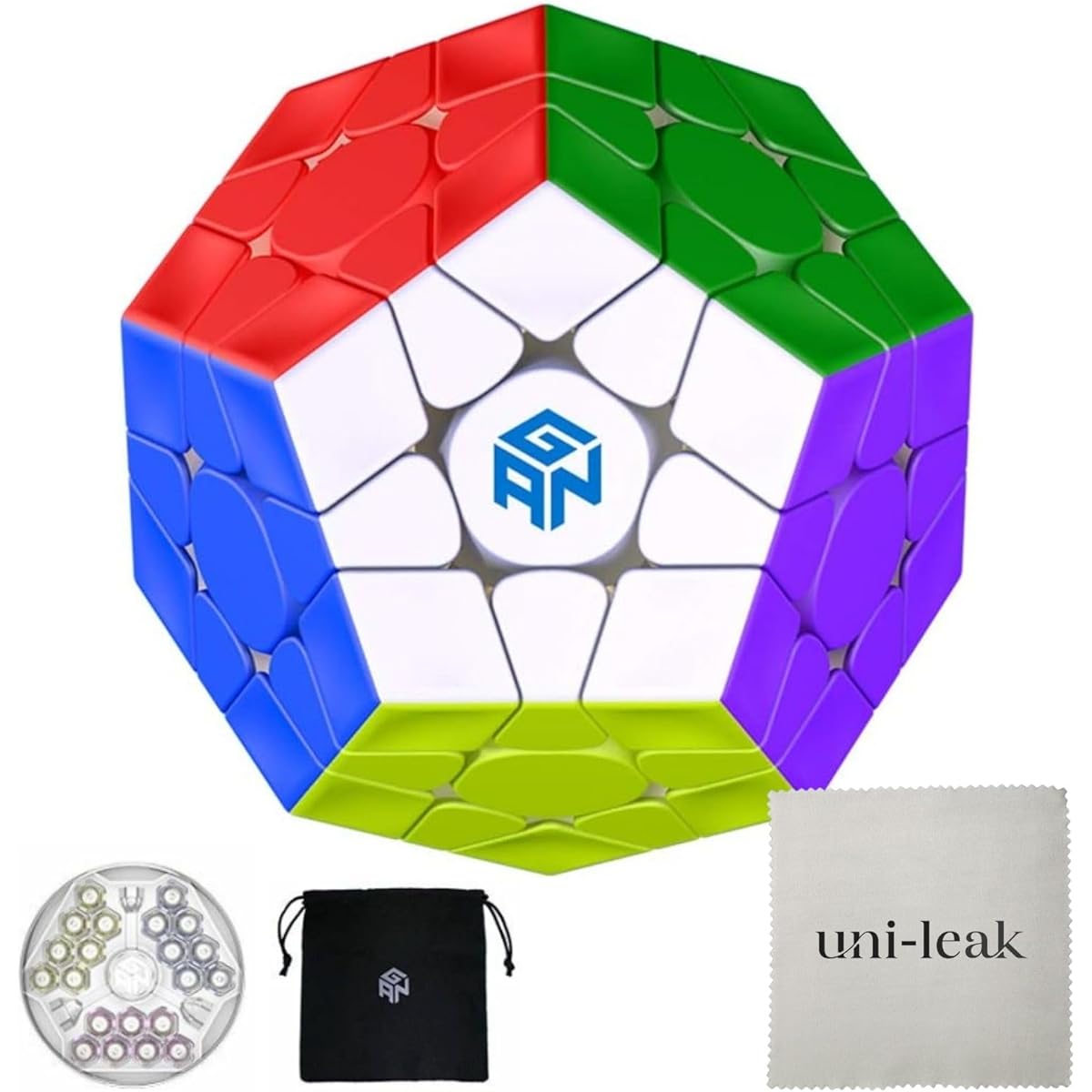 [Completion video included] GANCUBE GAN Megaminx M Stickerless Mega Megaminx Guncube Cube bag and cloth included