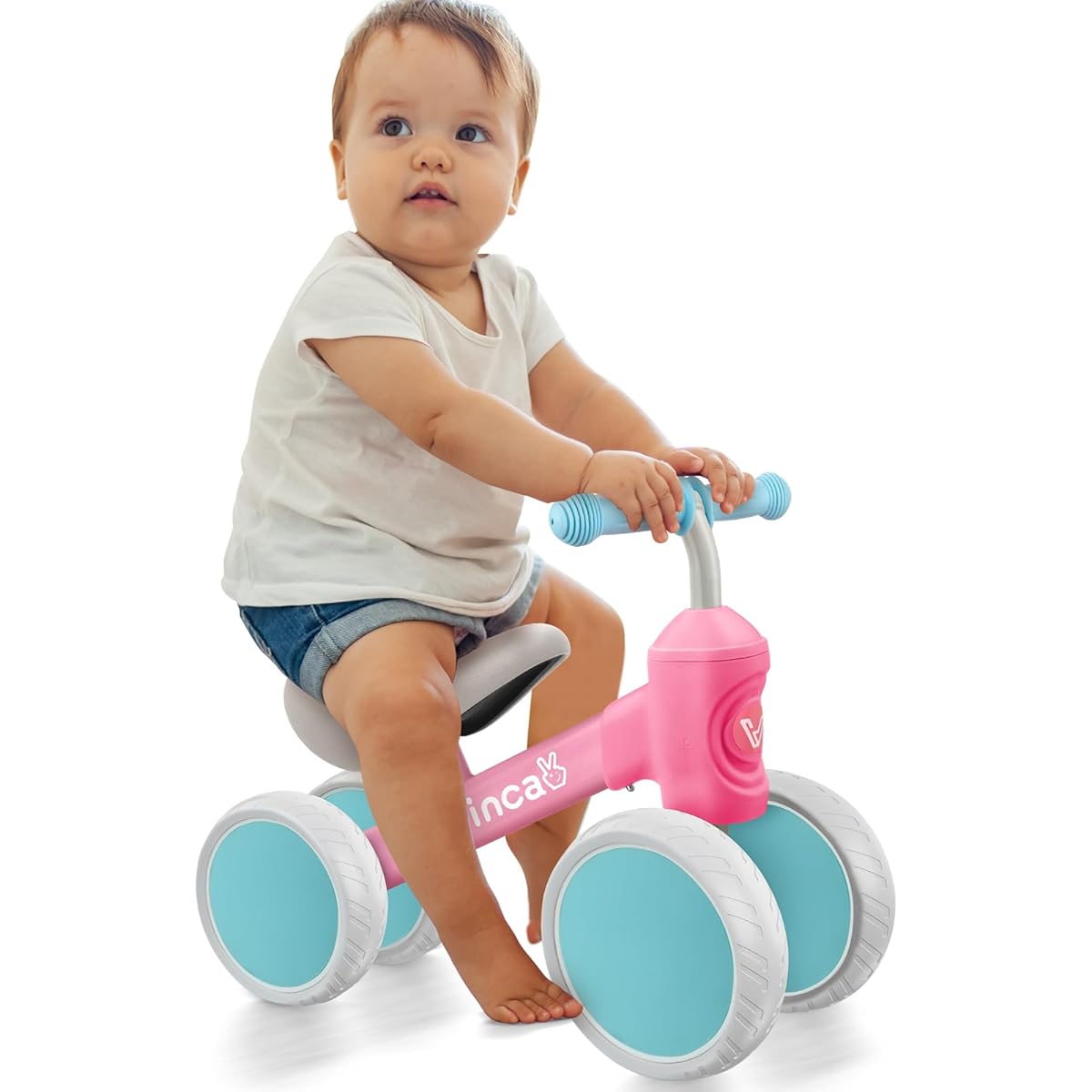 Vvinca Baby Toddler Balance Bike Pink Blue