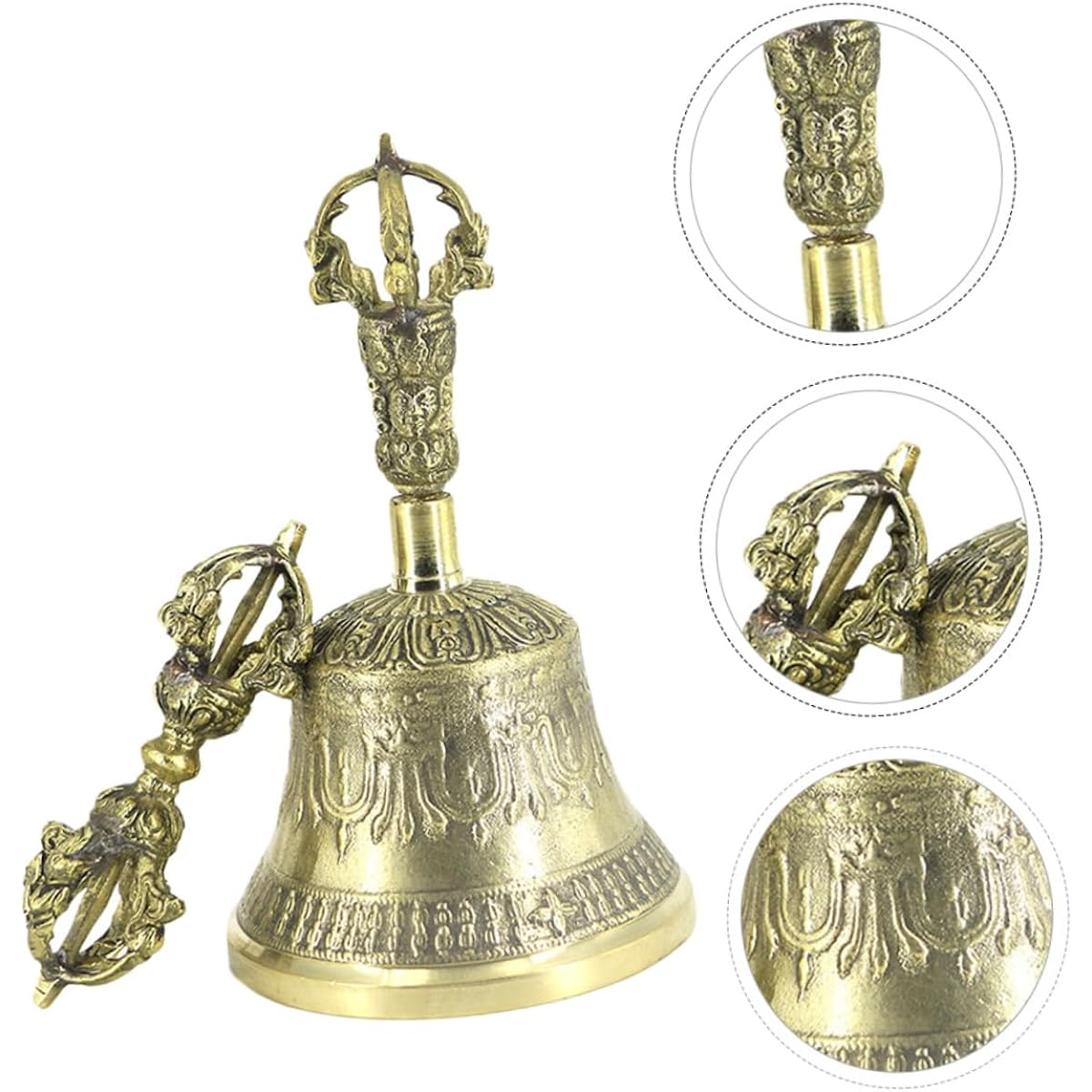 VICASKY 3pcs Vajra Yoga Bell Monk Bell Vajra Bell Tibetan Hand Bell Baby Suit Vajra Mindfulness Bell Dorje Bell Dinner Bell Baby Rattle Bell Tingshabe