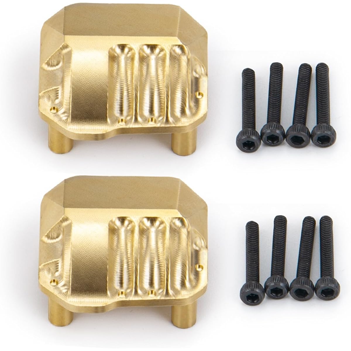 RCLions 2pcs Brass Differential Cover Front+Rear Axle Housing Cover for Axial SCX10 II AX90046/AX90047 1/10th RC Crawler Car
