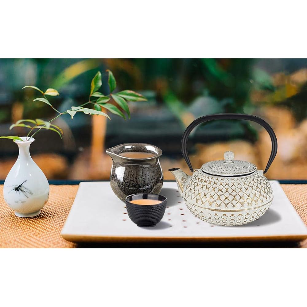 Iron kettle, Nambu ironware, compatible with IH cooker, teapot, iron kettle, stylish, cast iron, teapot, black tea pot, handmade, heat-resistant teapot, white kettle, tea strainer included, iron supplement compatible, kettle, iron bottle, cast iron, tea