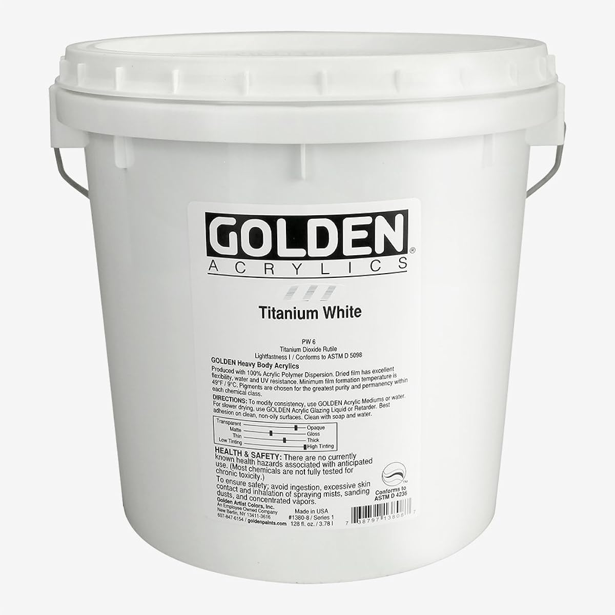 Golden Acrylic Heavy Body 3.78L 1380 Titanium White 13108380