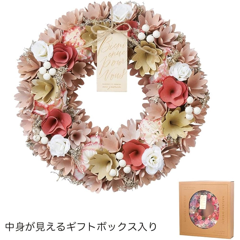 Green House Natural Wreath L Sugar Pink 5187-A