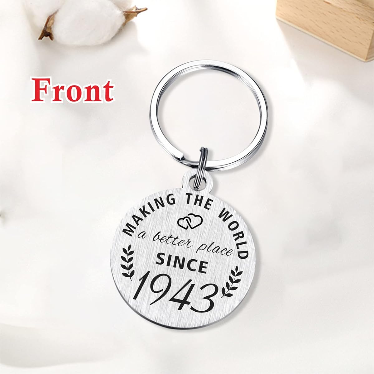 ABNTY 81st Birthday Gifts for Women and Men, 81st Birthday Keychain, Gift for Born in 1942, 1942 Birthday Decorations
