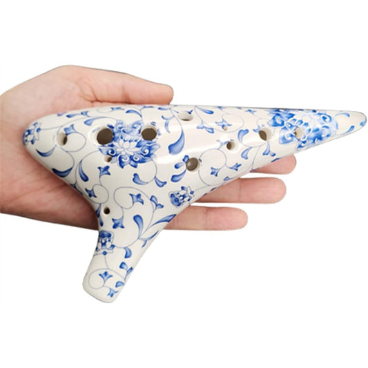 12 Holes Alto C Key Professional Playing 12 AC Chinese Style Blue and White Ceramic Ocarina Musical Instrument Ocarina Instrument (1)