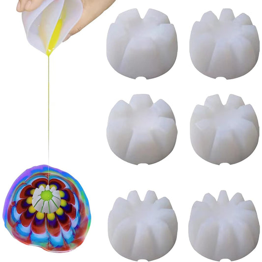 6 Pieces Flower Pour Cup Flow Painting Tool DIY Acrylic Pouring Flower Strainer Pouring Paint Supplies for Painting and Pattern Making