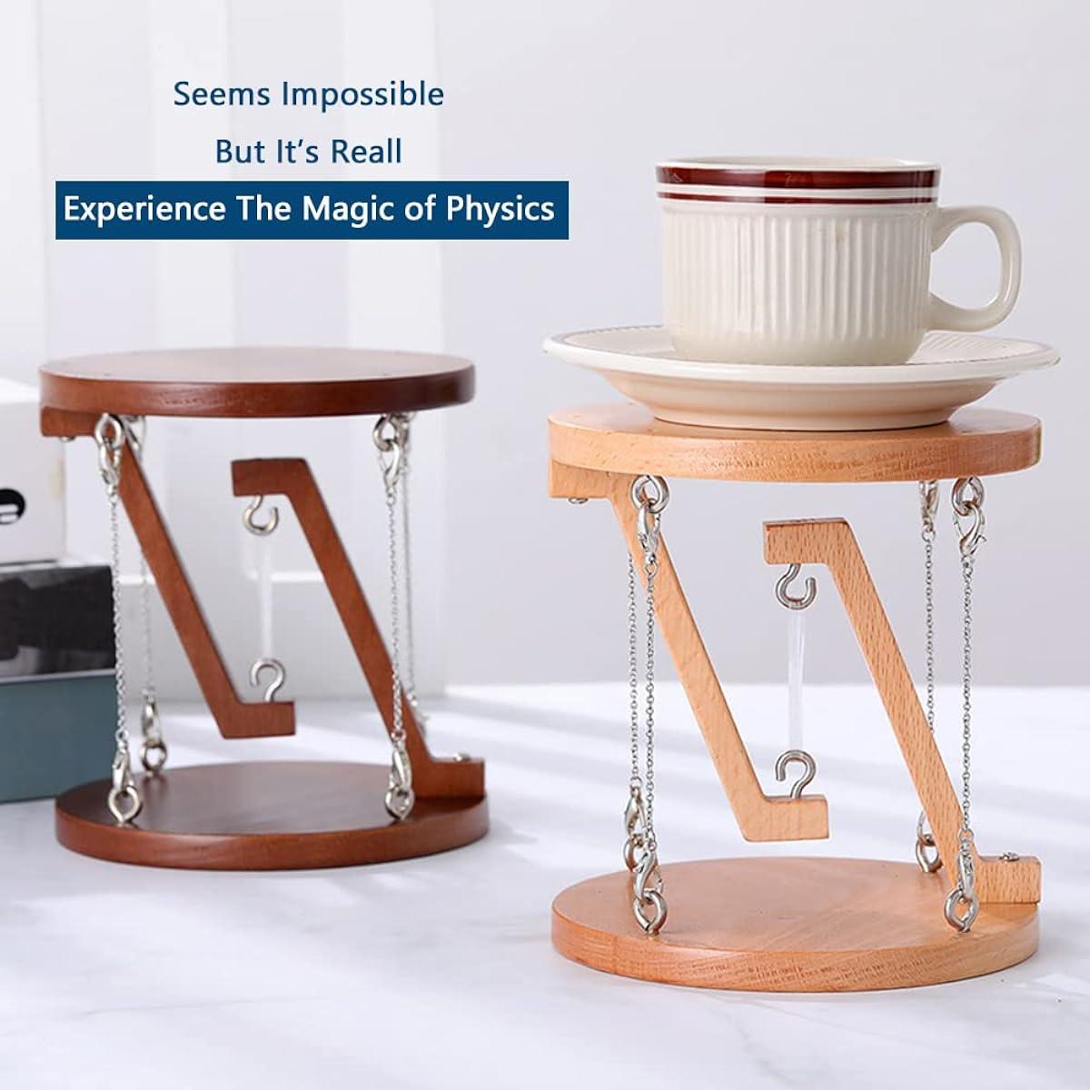 PETBEE Tensegrity Structure Desktop Ornament Home Decor Science Toy (Nut Brown)