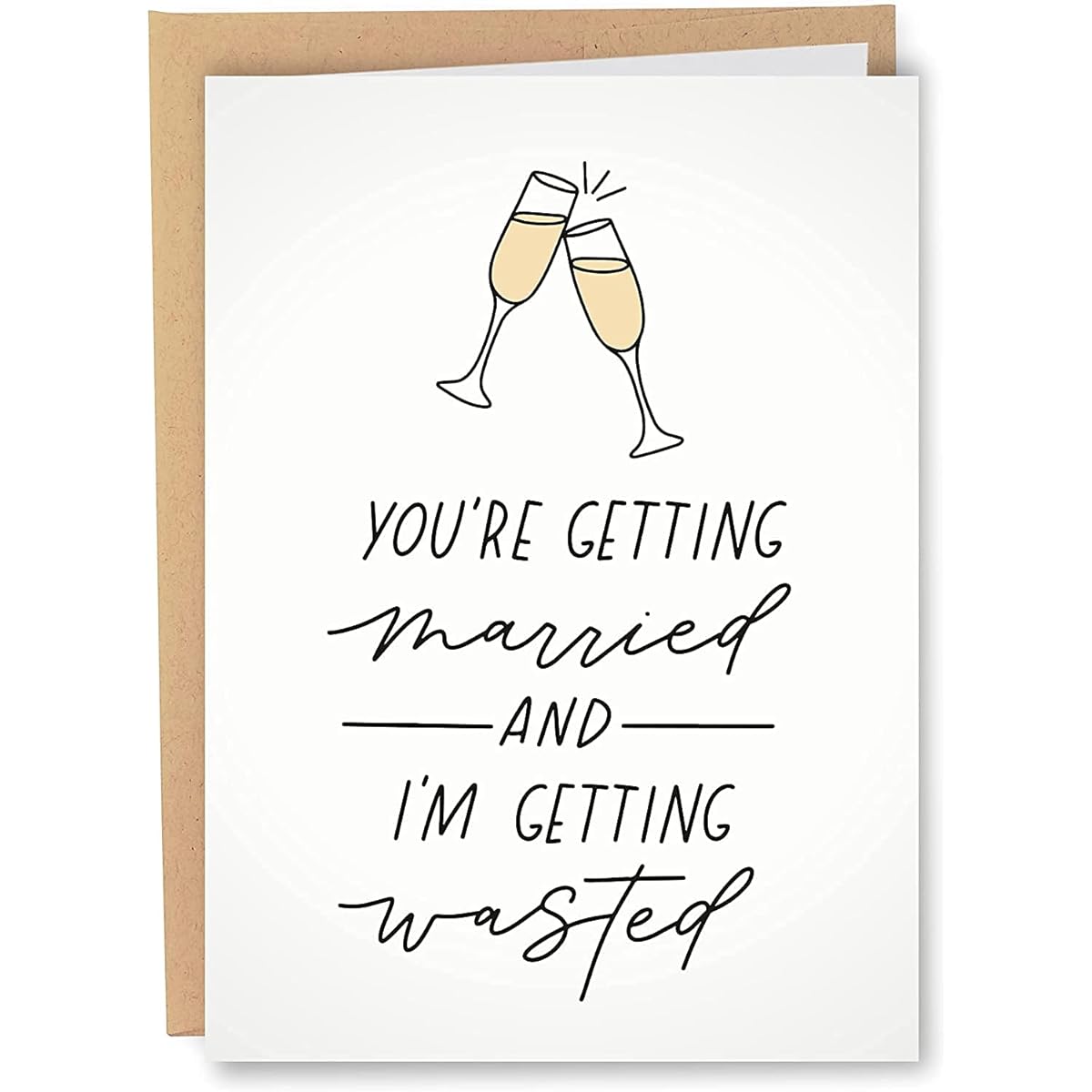 Sleazy Greetings Funny Wedding Cards Engagement Cards | Funny Bridal Shower Bachelorette Party Cards | I'm Getting Wasted Card
