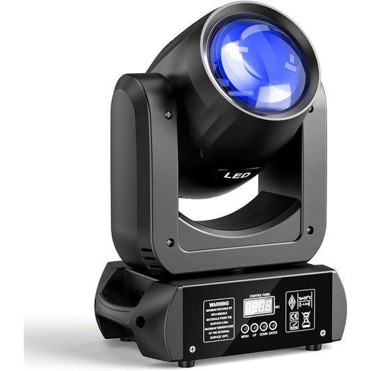 SEBRUANC 150W Moving Head Light 18 Facet Prism Stage Beam Light Mini Compact DJ Moving Head Light DMX Voice Control 8 GOBO 8 Color Spotlight for Christmas/DJ/Concert/Party/Wedding