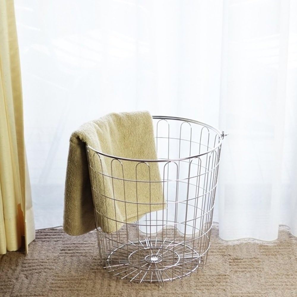 Ohki Laundry Basket Laundry Basket Diameter 35 x Height 36.5 Stainless Steel 00348-7