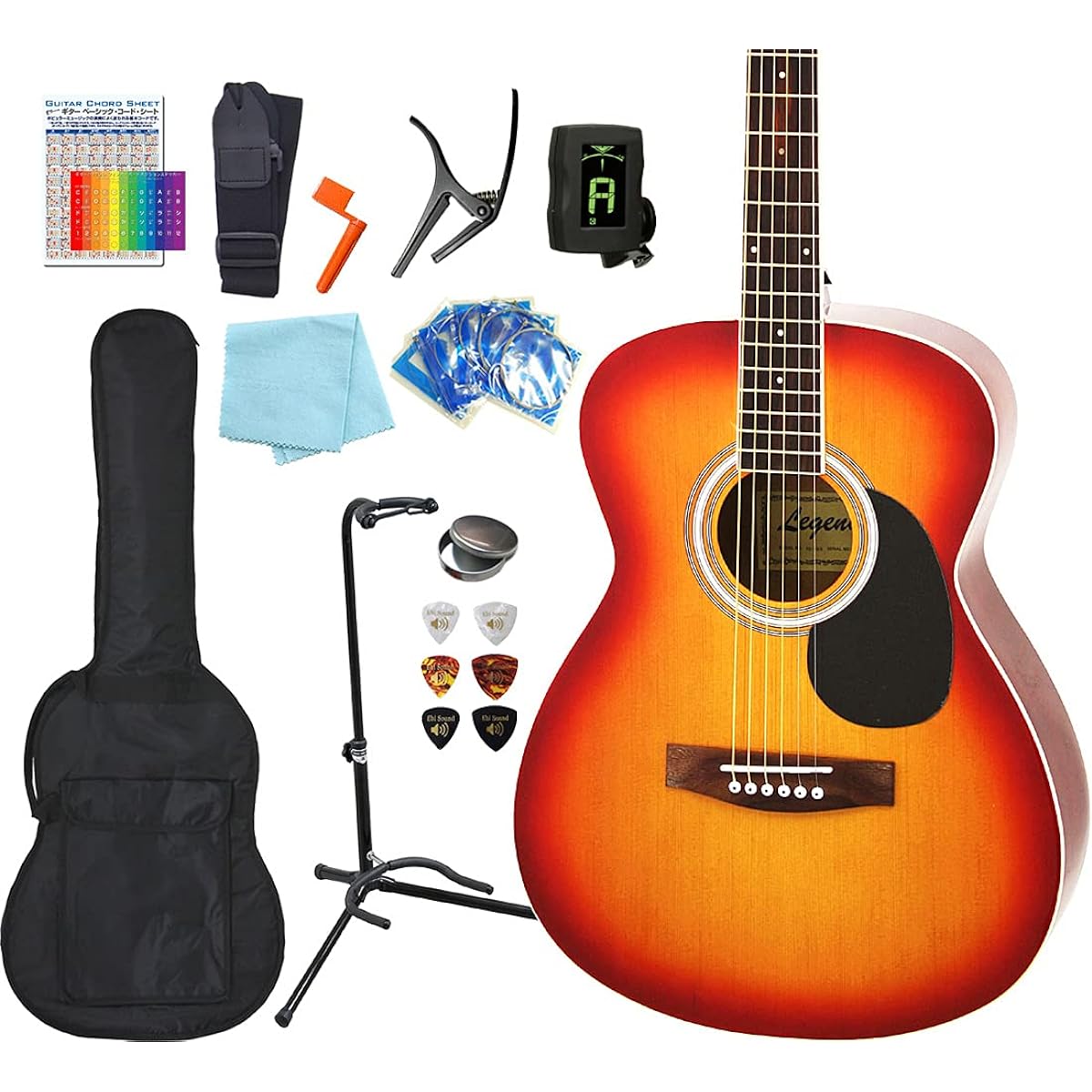 Acoustic Guitar Acoustic Guitar Beginner 13 Piece Set Legend FG-15 Start Set Acoustic Guitar Introduction CS [98765]