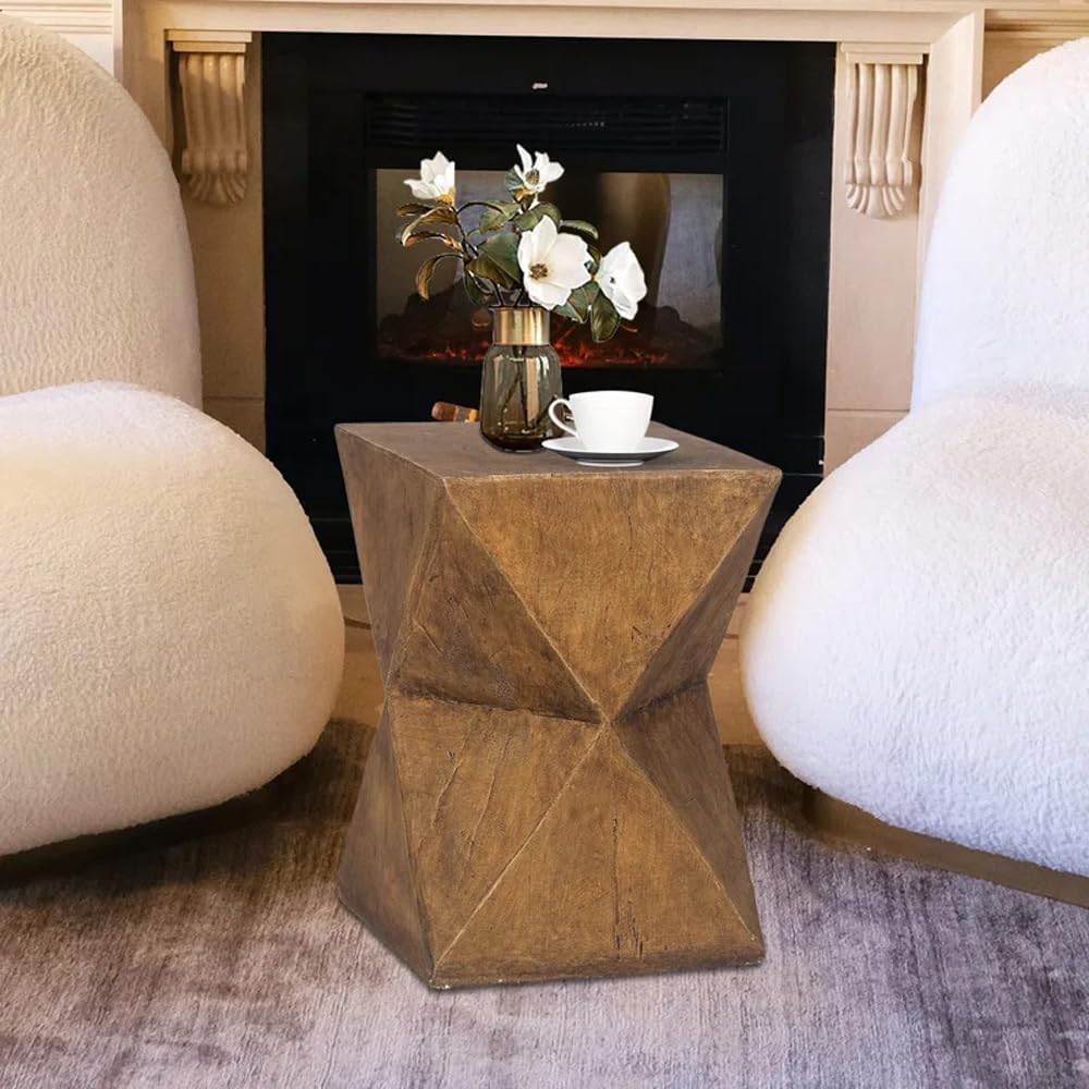 UNHO Side Table Slim Sofa Table Indoor/Outdoor Table Waterproof Cement Bedside Table Sofa Side Table Mini Table Stylish Compact