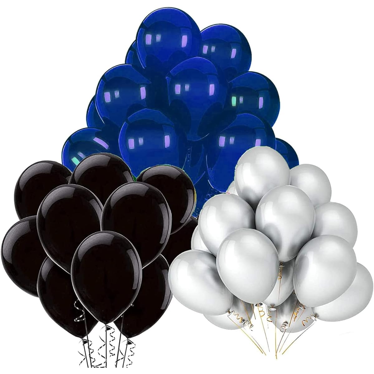 Graduation Decorations 2023 Navy Blue Grad-2023 Navy Blue Black Graduation Party Supplies/Blue Silver Black Balloons 30pcs Blue Silver Black Balloons