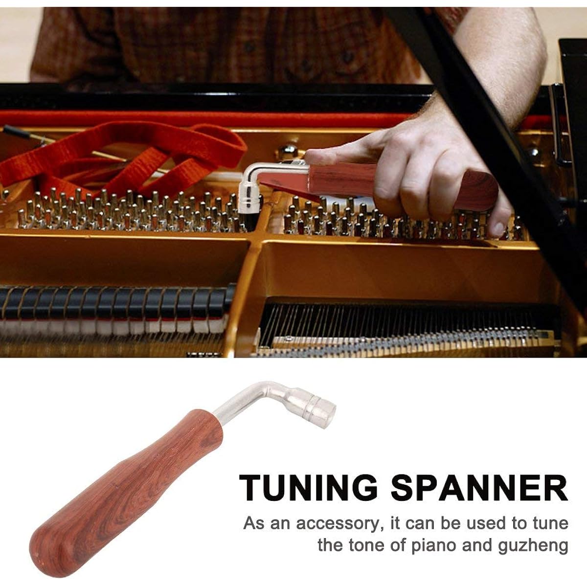 Professional Piano Tuner Spanner L Type Piano Tuning Hammer Lever Wrench Hardwood Handle Guzheng Repair Tool Llave Afinar Piano Tuner Wrench