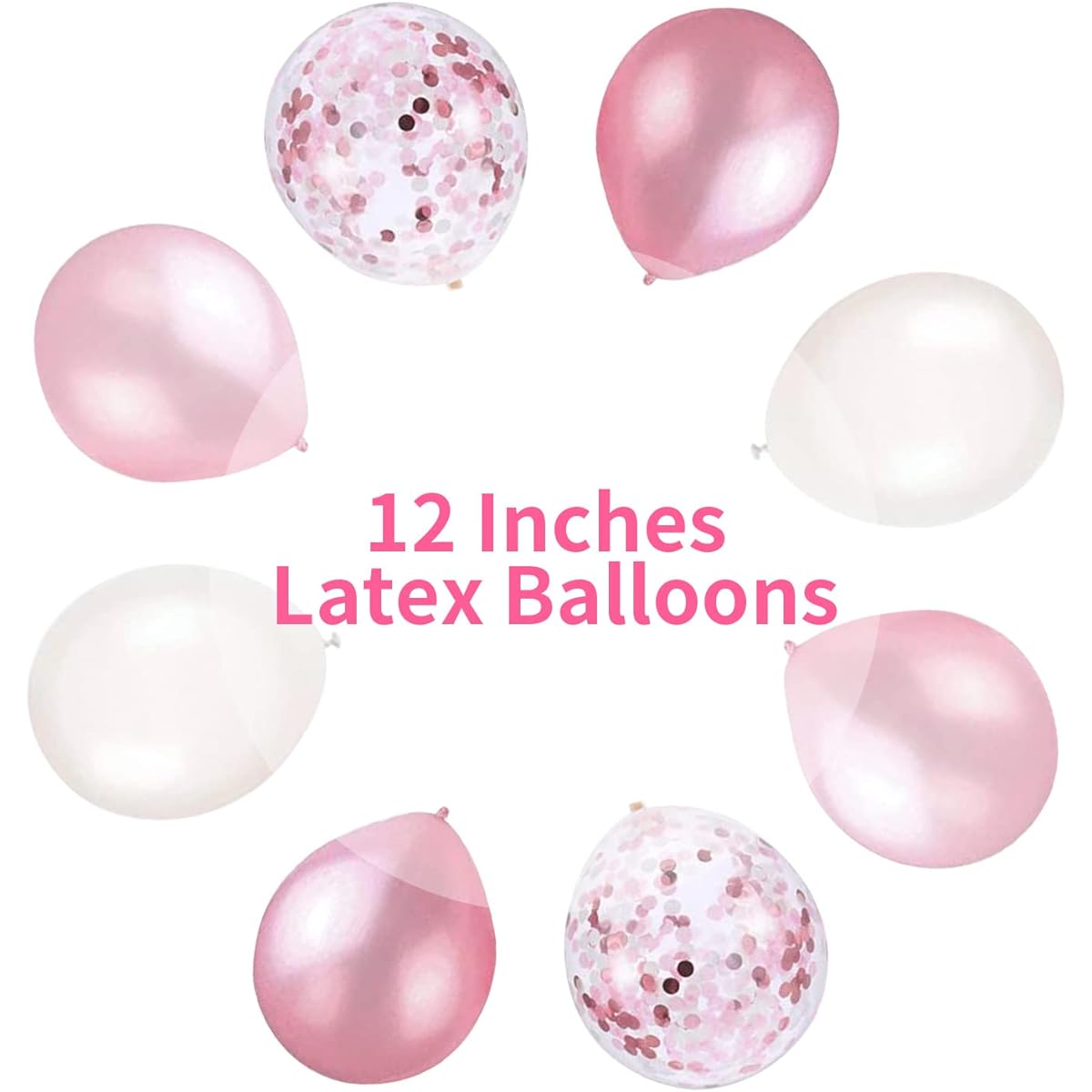 Balloons Pink and White 60 Pack 12 Inch Light Pink White Balloons with Confetti Balloons for Birthday Party Decorations Girls Women Wedding Christening Baby Shower Party Bridal Shower