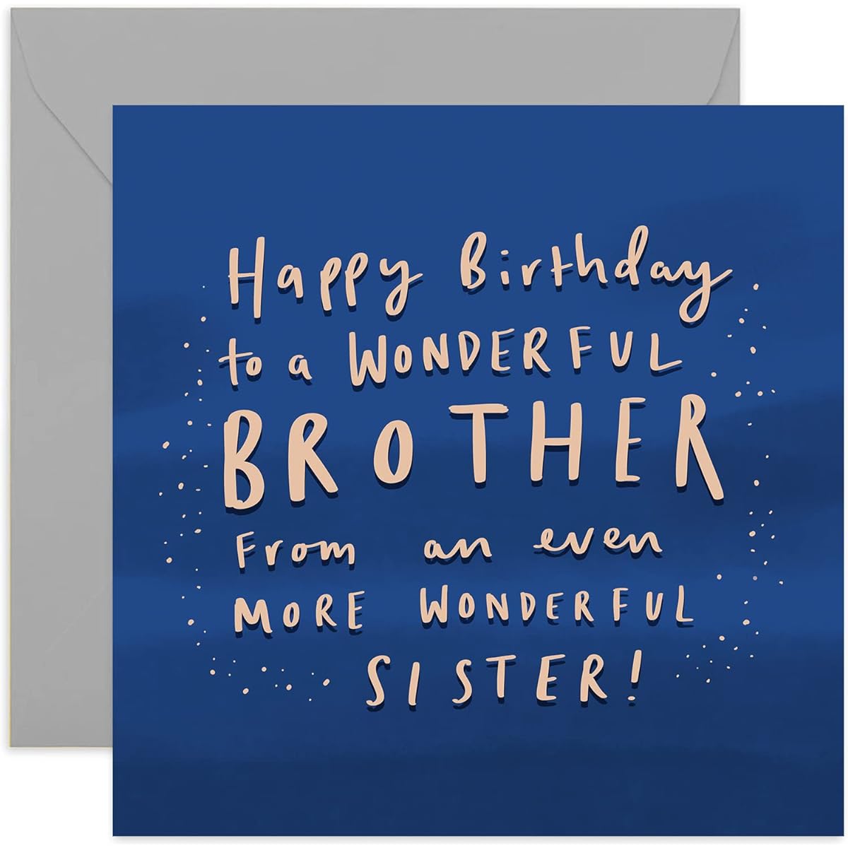 Old English Co. Wonderful Brother Birthday Card - Funny Birthday Card for Men | From Sister to Brother | Blank Inside & Envelope Included