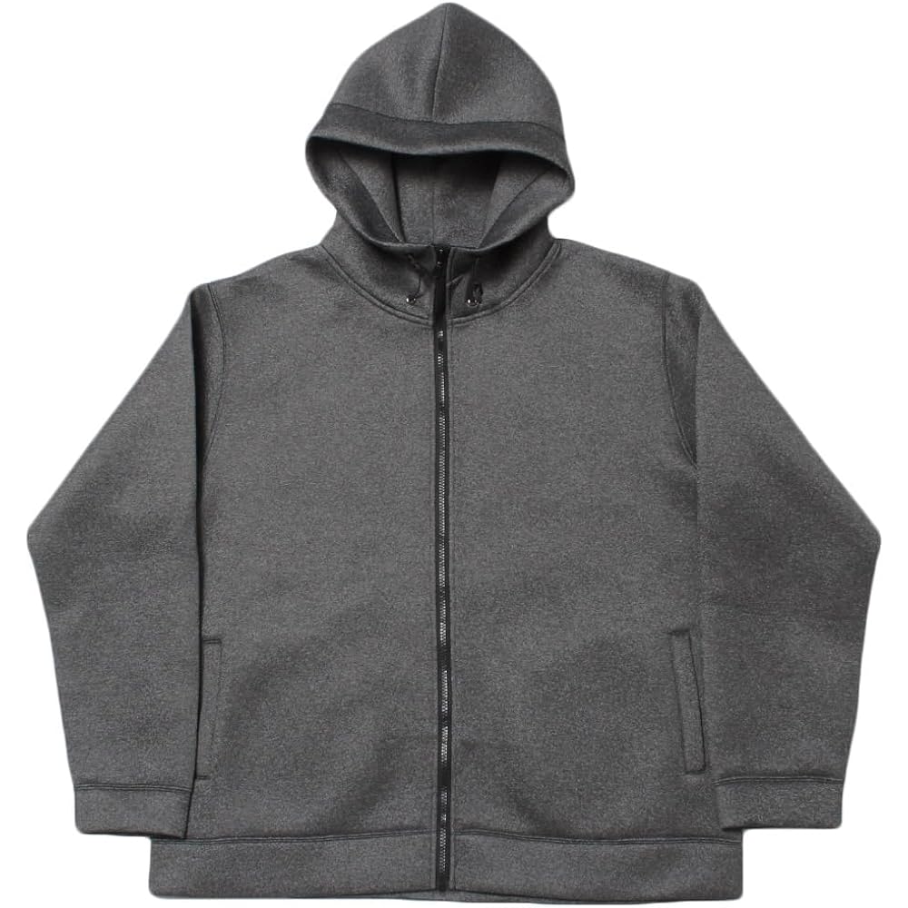 [One Colors] Men's Hoodie Large Size Stretch Bonded Diver Jersey Water Repellent Sweatshirt Zip Up Blouson [M - 5L Size]