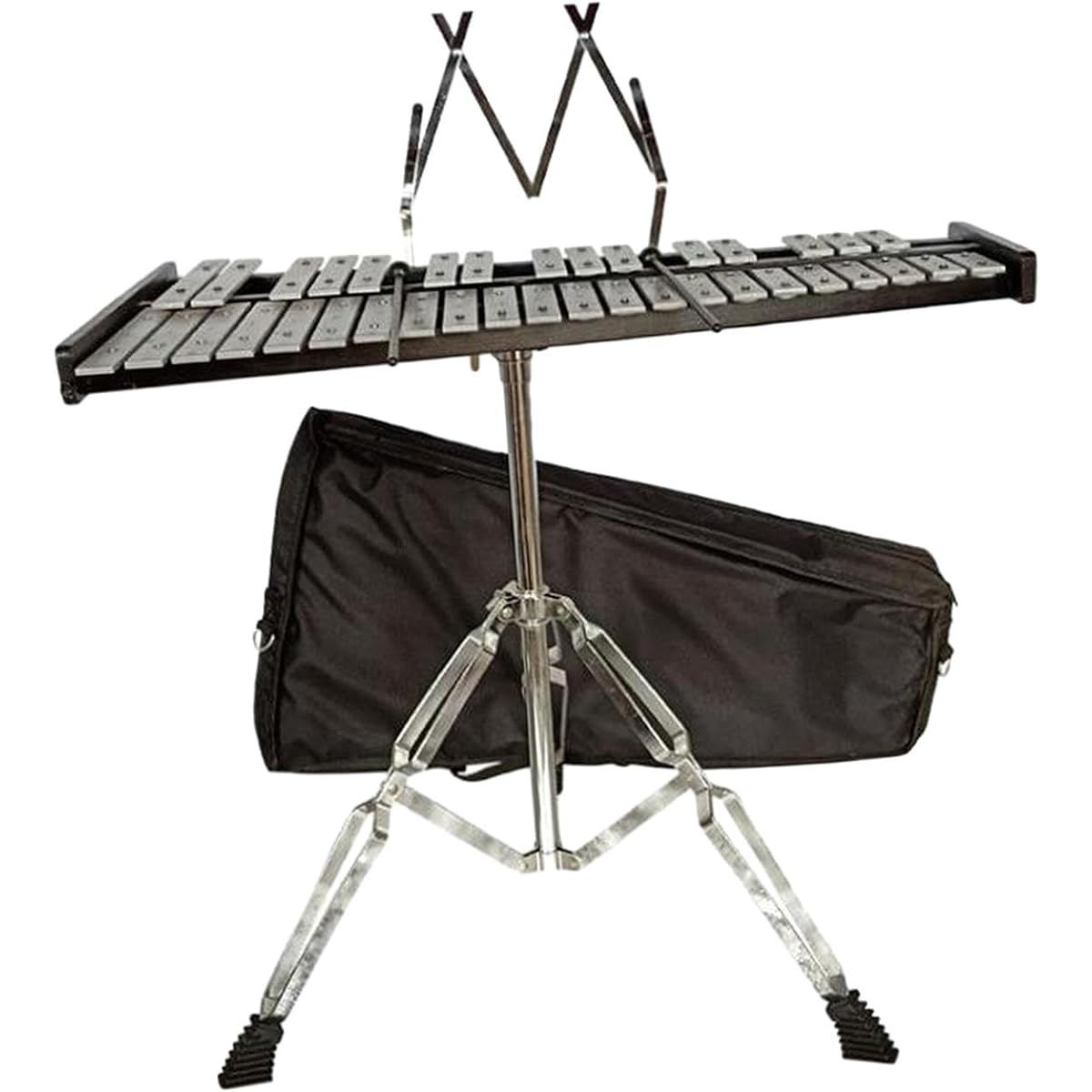 LOL-FUN Professional 37 Notes Glockenspiel with Adjustable Stand Enlightenment Musical Instrument Metal Xylophone Bells for Boys Girls, Music Stand Included