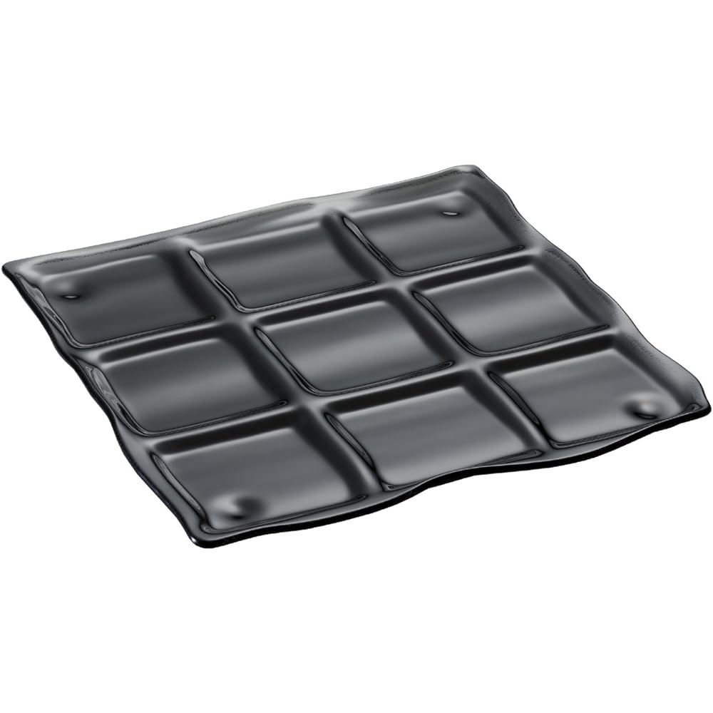 Adelia Glass Plate Black Maximum 29 x 29 x Height 1cm Kuvarita Square Plate Rectangle H-3829
