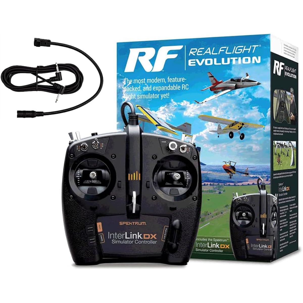 MALTA Real Flight Evolution Deluxe Transmitter Type USB Controller & TX Connection Cable Included RC Flight Simulator Real Flight Evolution DX/RF.Evo-DX