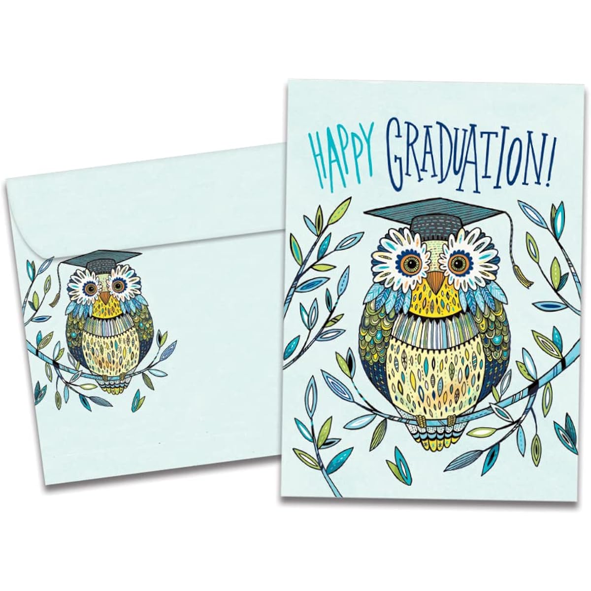 Tree-Free Greetings Graduation Greeting Card Eco-Friendly Made in the USA 100% Recycled Paper 5"x7" Graduation Owl (GO64308)