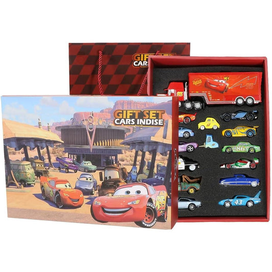 15pcs Movie Cars 2 3 McQueen Mater Chick Hicks Uncle Mac Toy Set Diecast 1:55 Box Toy Car Model Vehicle Kids Boys