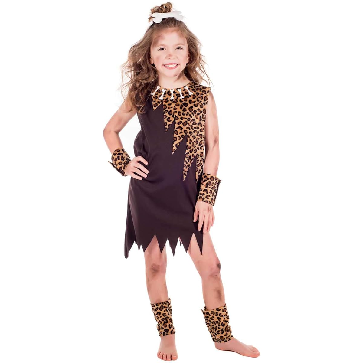 Fun Shack Kids Cavegirl Costume Children's Historical Caveman Stone Age Fur Outfit - Small