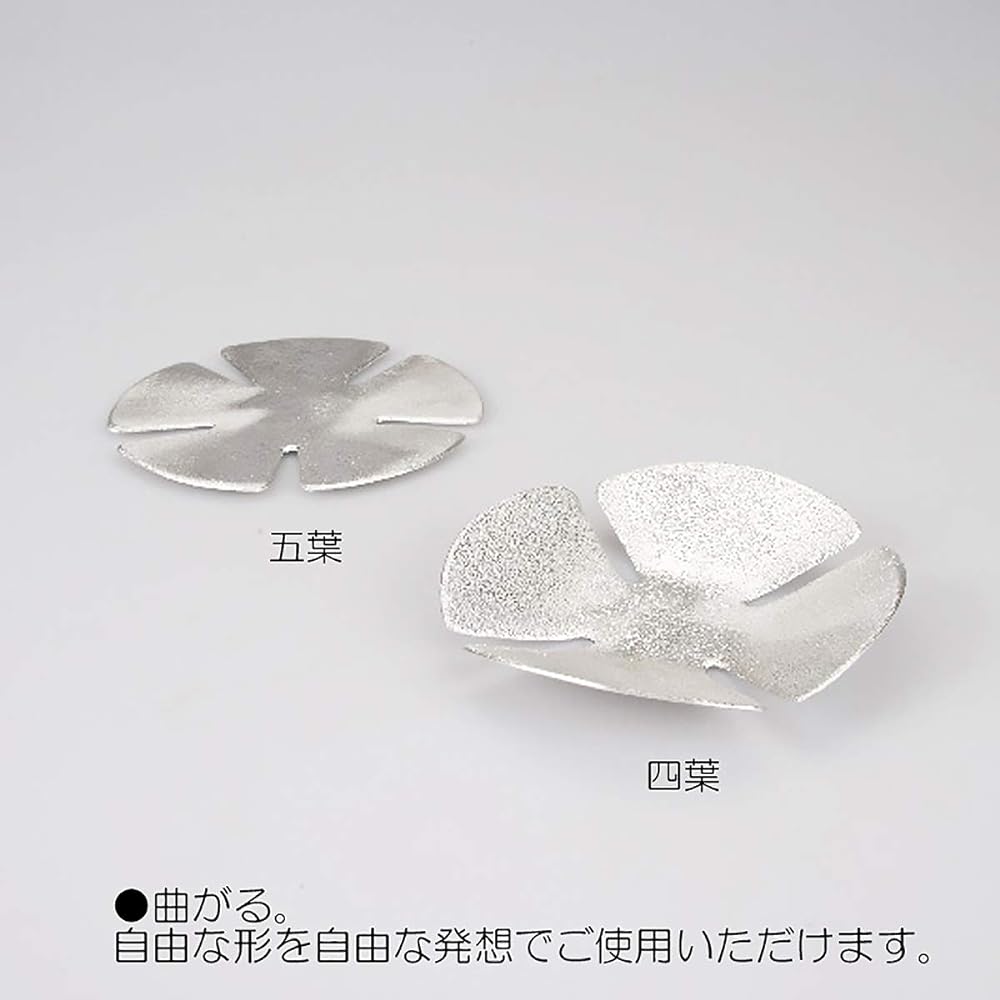 Nousaku Bendable Tincry - Five Leaves Large Silver Diameter 20cm x Height 0.2cm 100% Tin Case Made in Japan 501440