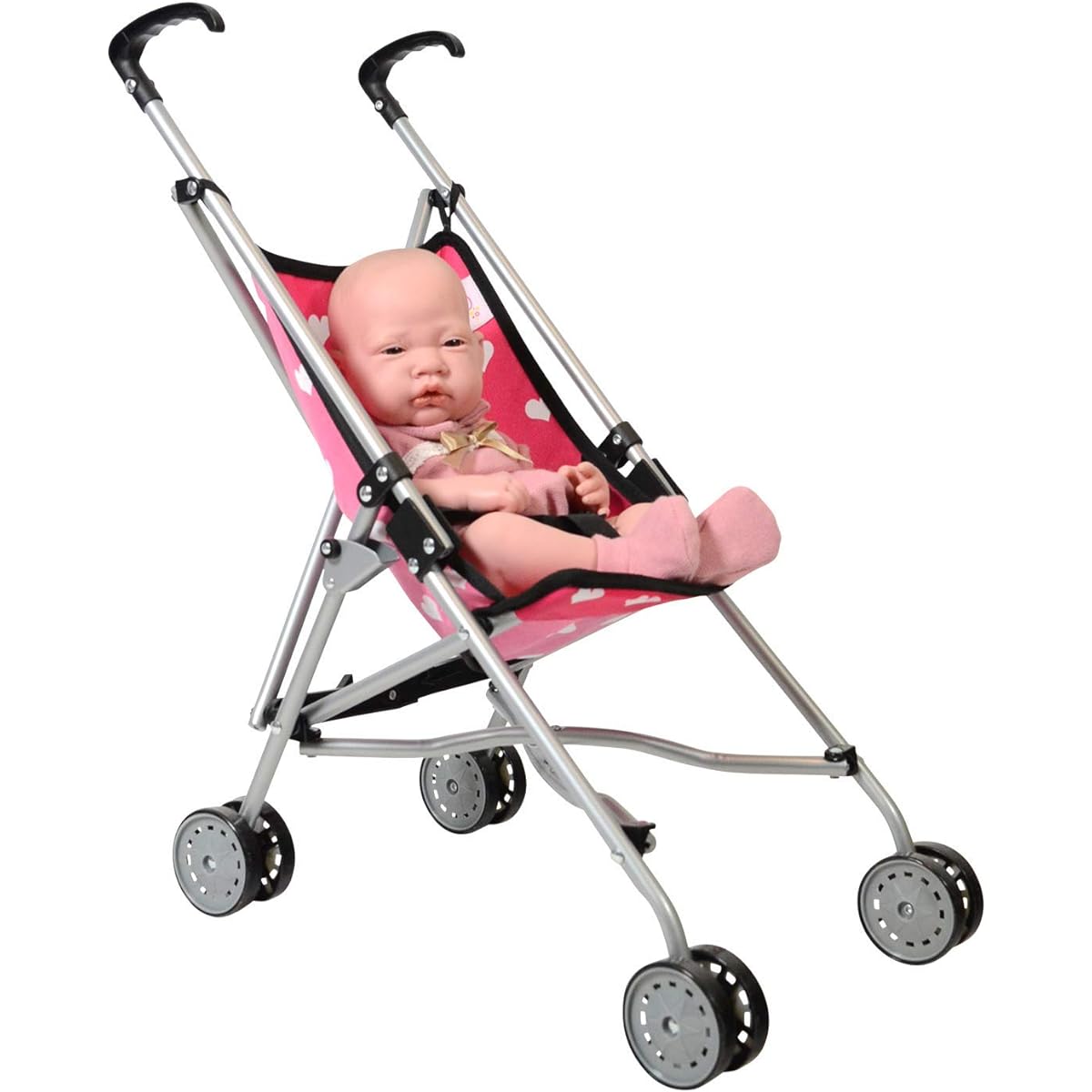 [New York Doll Collection] The New York Doll Collection Hearts My First Doll Stroller for Kids Super Cute Doll Stroller for Doll [Parallel Import]