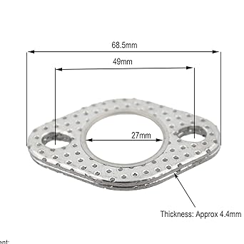 Glixal GY6 50cc 125cc 150cc 200cc Intake and Exhaust Stud Nuts with Exhaust Gasket 139QMB 139QMA 152QMI 157QMJ Engine Scooter Moped ATV Go Kart Quad