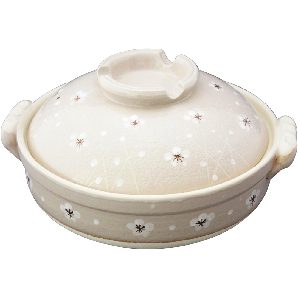 Santo Banko Ware Earthen Pot (Deep Pot) No. 9 For 4-5 People Koume Shino 10488