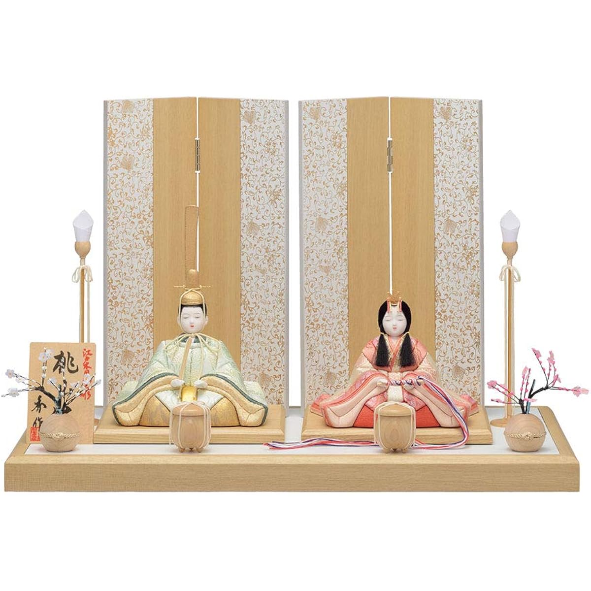 Kimekomi doll, Isshu, Hina doll, wooden doll, stylish doll, compact doll, Hinamatsuri doll, doll, prince and princess decoration, Momoyama Hina doll, size 18B