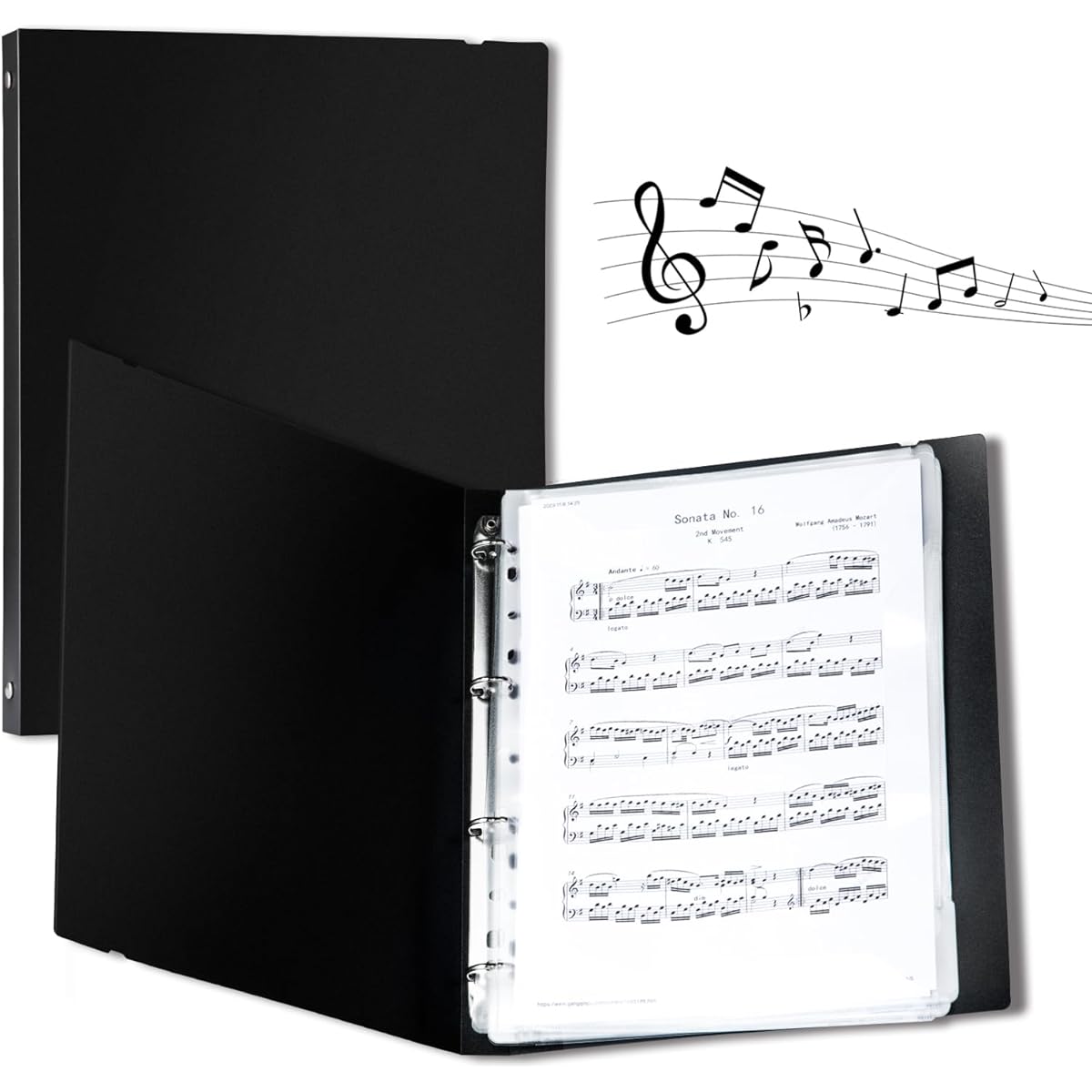 Wantusee Sheet Music Folder 80 Pages Sheet Music Binder Organizer Sheet Music Storage Writable Removable Choir Folder for Musicians Size 8.5 x 11 Inch/A4 Notebook Binder Music Organizer