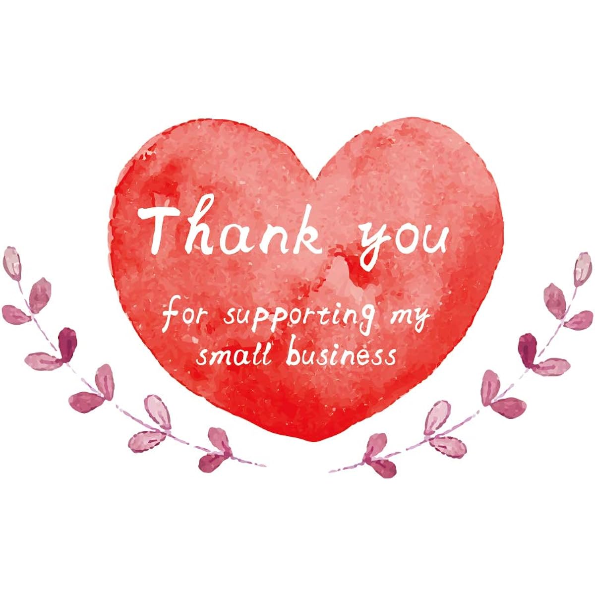 Thank You For Supporting My Small Business Cards (3.5 x 2 inches) Custom Thank You Cards for Online/Retail Stores/Handmade Products/Customer Package Inserts (200 Cards/Love Heart)
