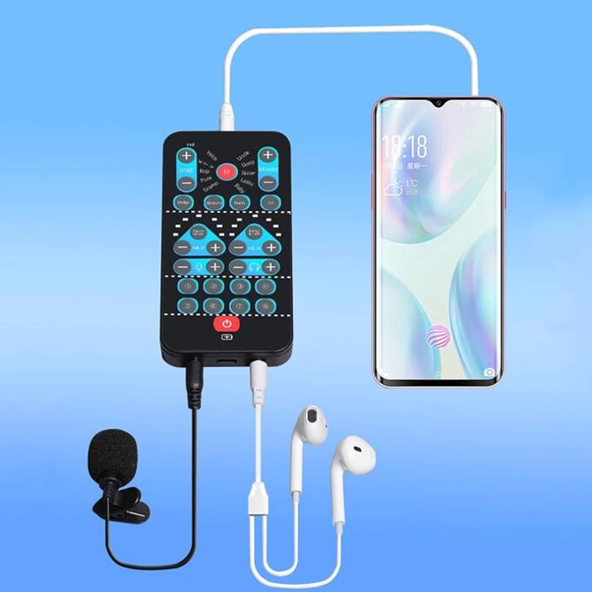 Voice Disguise Multiple Applications Voice Changer Black ABS 8 Sound Effects for Mobile Phone