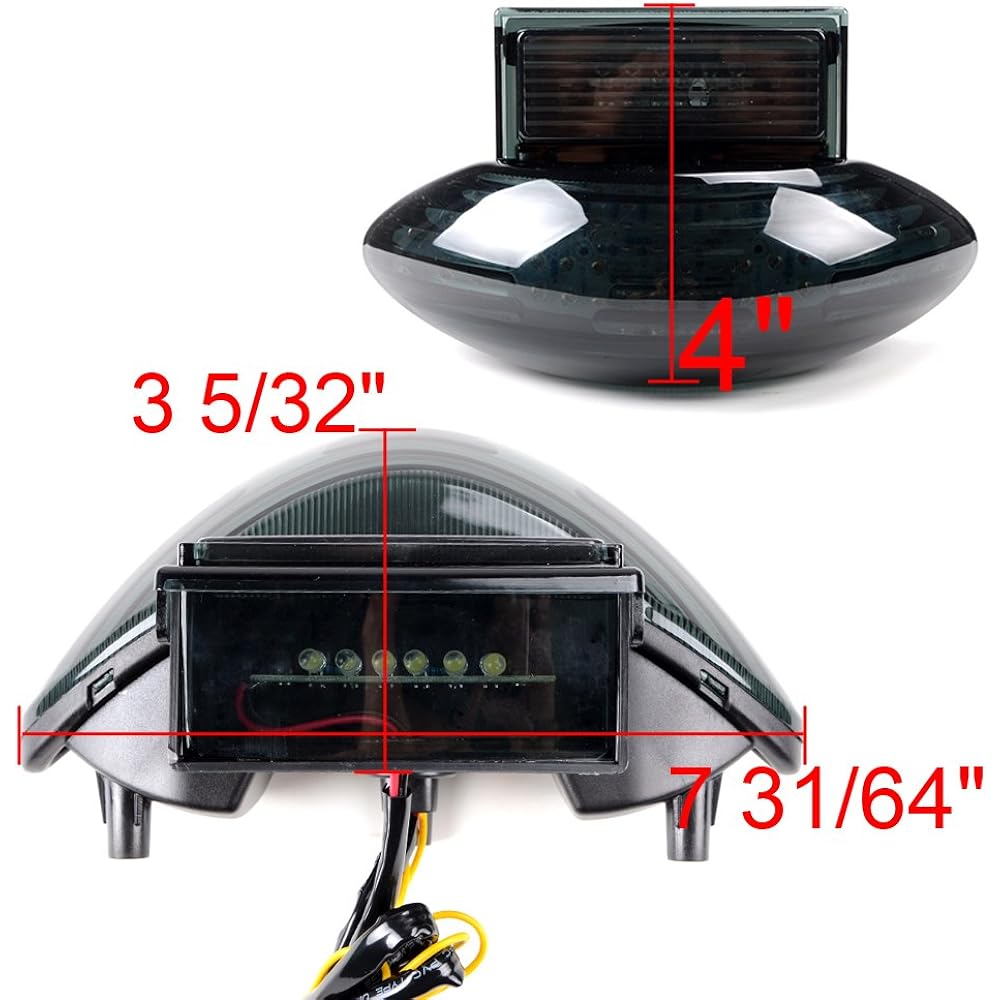 Amazinea Smoke Integrated LED Brake Stop Tail Light Turn Signal for Suzuki Hayabusa GSX1300R 99-07 Katana 600/750 03-06
