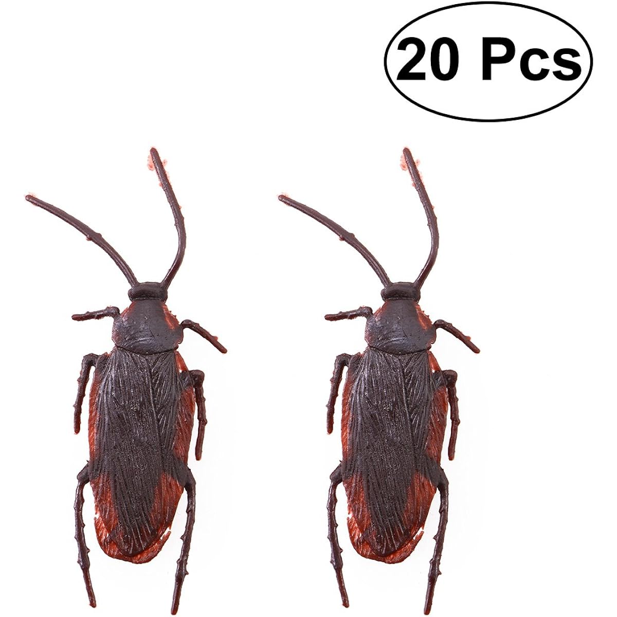Amosfun Halloween Plastic Cockroach Prank Joking Gadget Scary Decoration Halloween Party Carnival Costume Party (Coffee) Party Favors