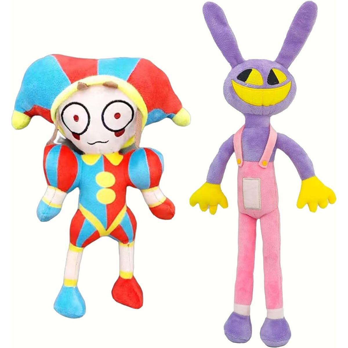 XUDOWEUK 2PCS Amazing Digital Circus Plush Toys, Pomni Plush Toys for TV Fans, Soft Cotton Pillow, Cute Stuffed Animals Figure Doll Gifts for Kids Adults Birthday Christmas Boys Girls