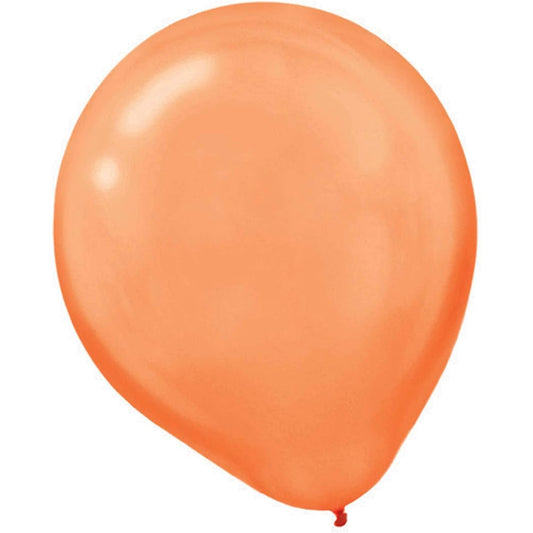 Amscan Lustrous Pearlized Latex Balloons (72 Count), 12, Orange Peel