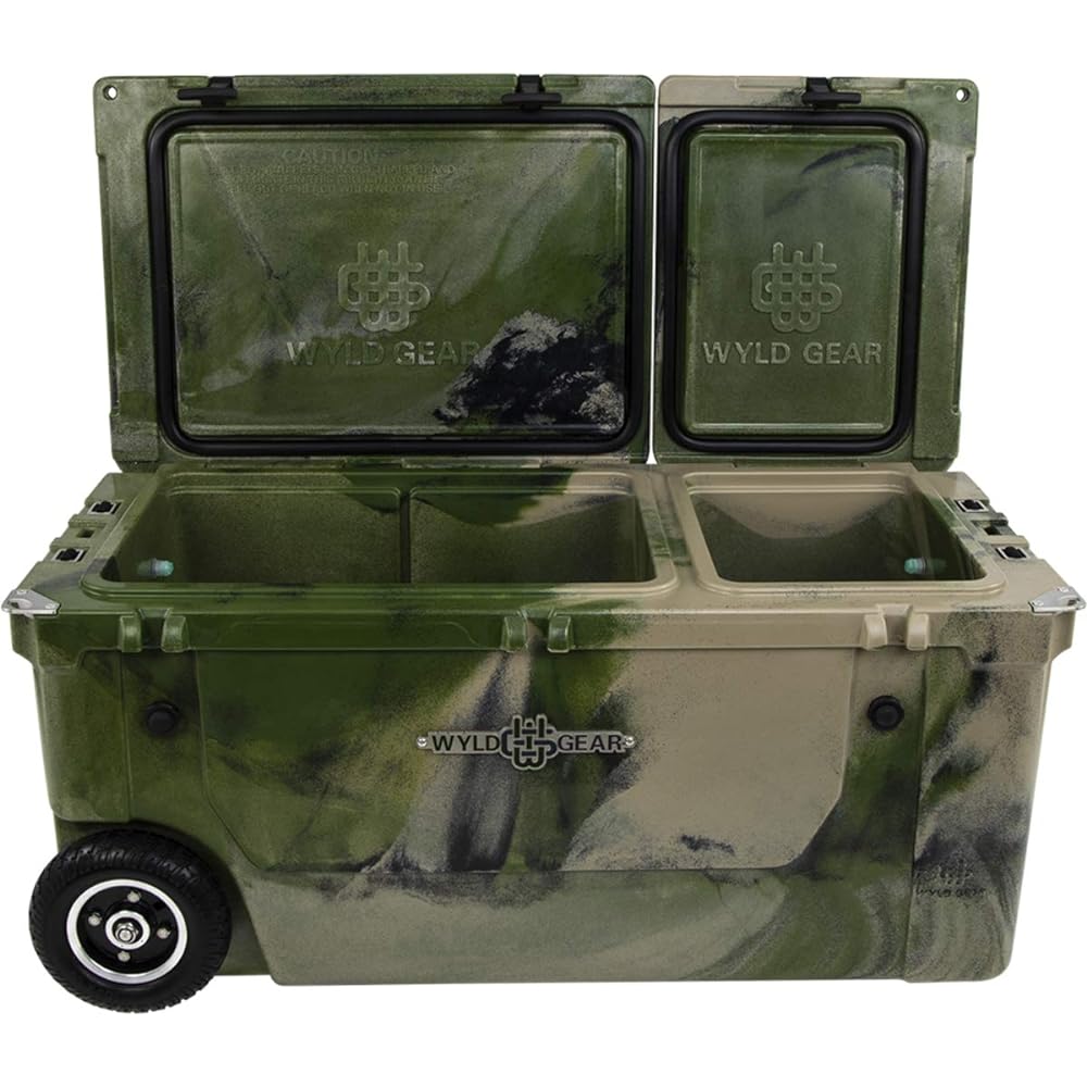 Wild Gear WYLD GEAR Hard Cooler 75Q Cooler Box 2-chamber structure with casters Roto mold manufacturing method 75 quarts 71 liters