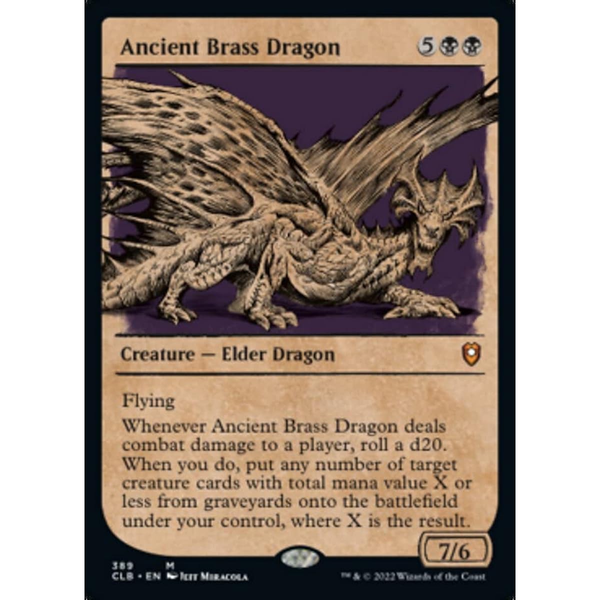 Magic: The Gathering - Ancient Brass Dragon (389) - Showcase - Battle for Baldur's Gate