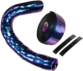 GORIX Road Bike Bar Tape Bicycle Oil Slick (GX- Rainbow) Bicycle Handlebar Tape, Stylish, Shock Absorption, Design, Grip Power, Handle Grip, Fixed End Cap Handle Grip Handlebar Tape