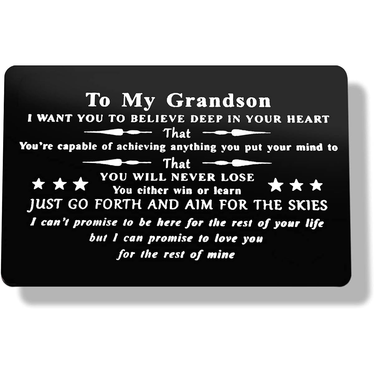Engraved Wallet Insert Card Grandmother Grandparent Grandchild Gift Grandchild Birthday Grandparents Inspirational Grandchild Gift Grandchild Graduation Gift Men Boys