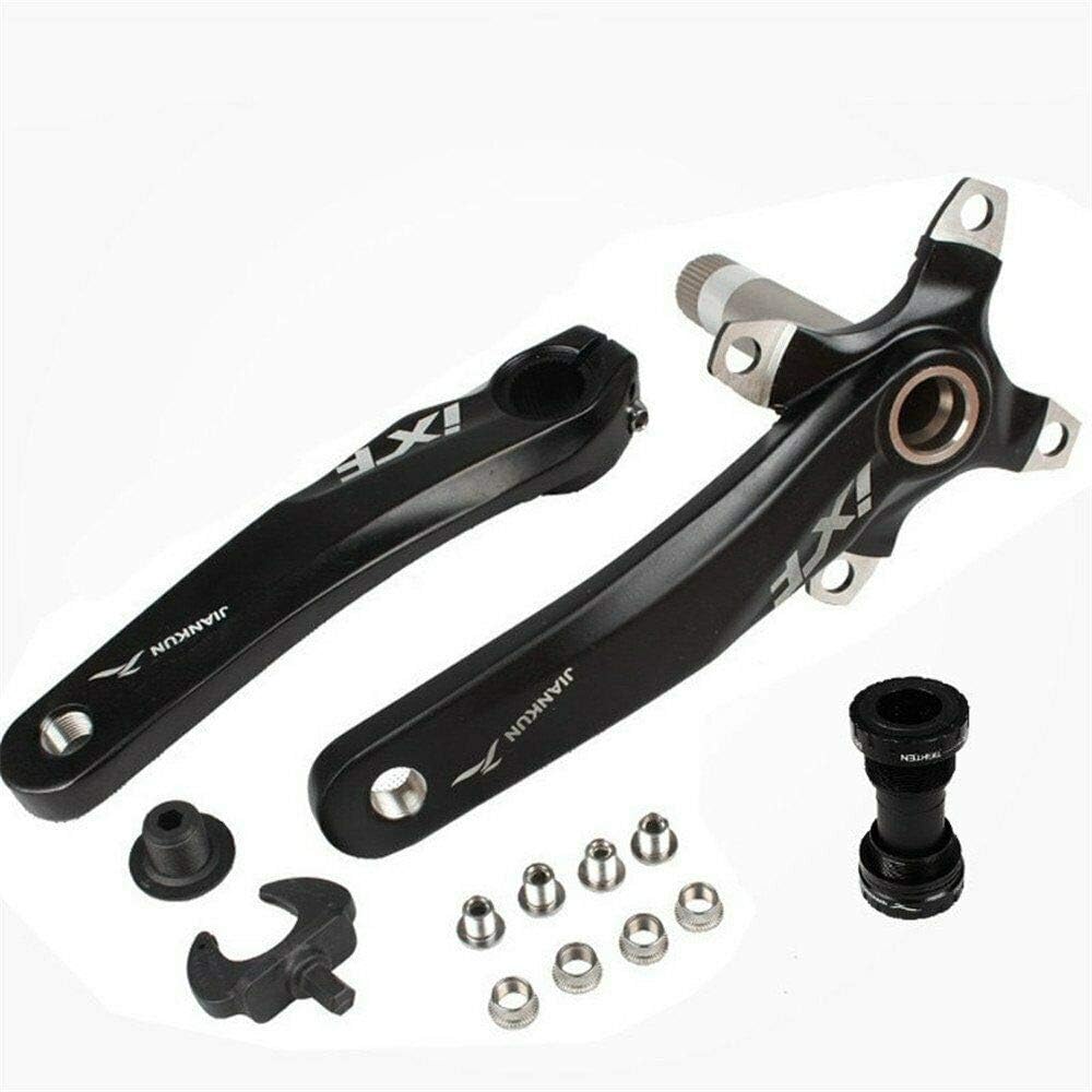 Bicycle Accessories Bicycle Crank Crankset 4 Square Holes 170mm BCD 104mm Ultra Light Aluminum Road Bike Mountain Bike Road Bicycle (Black)