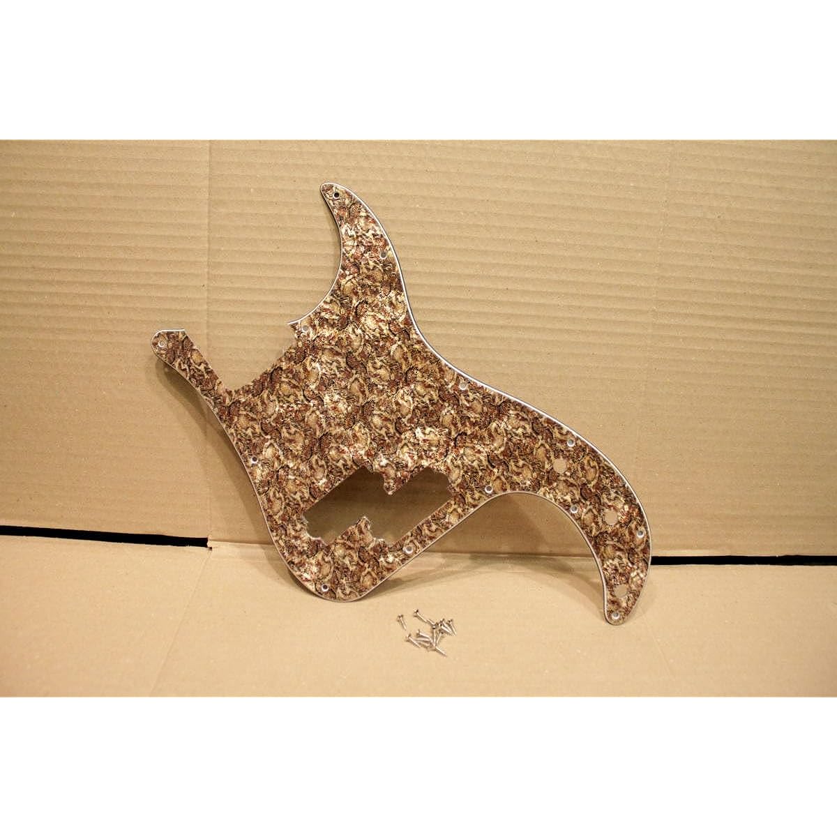 Precision Bass PB Type Pickguard Snake Pattern White Black 3-Ply